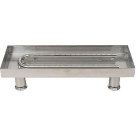 Dagan Dagan UBPS-18 Burner Pan with U-Straight Burner; Stainless Steel UBPS-18